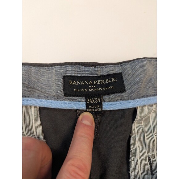 Banana Republic Fulton Skinny Chino Pants Mens 34 x 34 - Picture 4 of 13